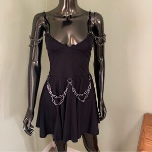 Dolls Kill Widow Steel Echoes Chain Dress, Size XS, NWT